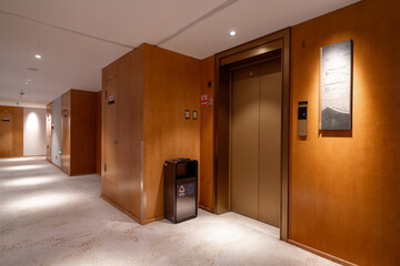inside lobbby of modern hotel