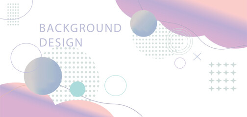 Design background invitation banner image consisting of a round wave pattern with a soft gradient and a circle