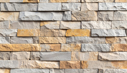 Obraz premium Textured Stone Wall with Varied Colors and Rough Surface Details