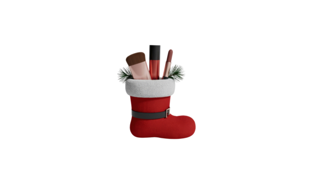 Santa's Little Helper Christmas Makeup in a Festive Boot
