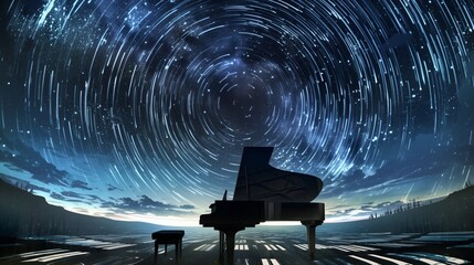 スタートレイルとグランドピアノ