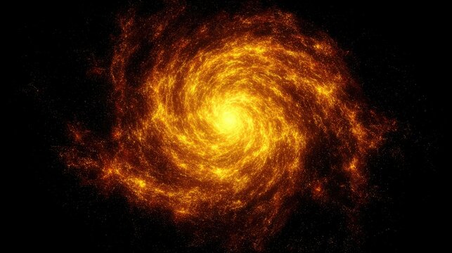 Fiery Spiral Galaxy In Dark Space - Powered by Adobe