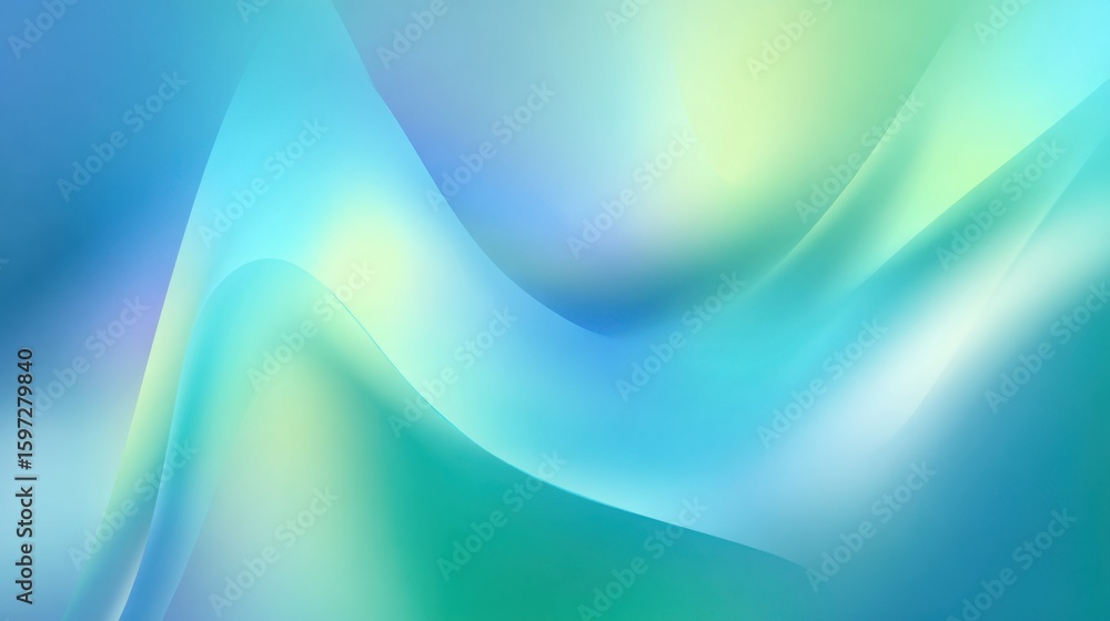 Aufkleber colorful waves of blue and green blend seamlessly into one another, creating a calming and abstract 
