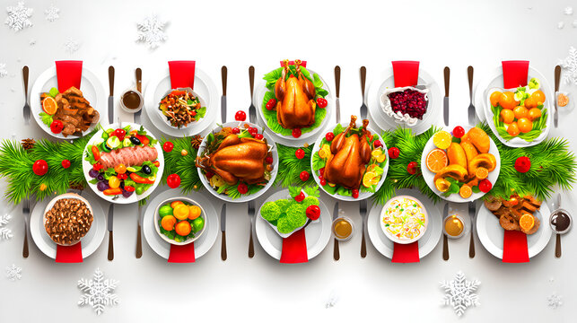 A Festive Christmas Dinner Table Setting