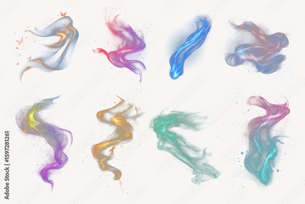 Poster ethereal flow design element set