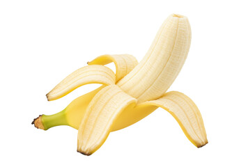 Freshly peeled banana resting on a clean surface, showcasing its vibrant color and texture