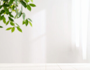 自然光差し込む部屋の一角