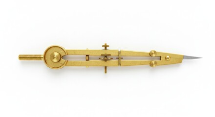 Golden brass compass