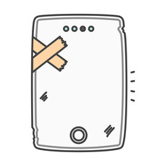 注意！落下衝撃や経年劣化で破損・膨張したモバイルバッテリー、白色・ホワイト