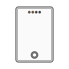 残量低下のモバイルバッテリー（スマートフォン充電器・パワーバンク）白色・ホワイト