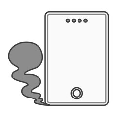 危険！過熱・発煙したモバイルバッテリー（スマートフォン充電器）白色・ホワイト