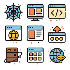 set of icons for web and mobile