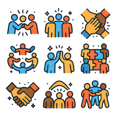 business people icons set