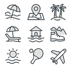 travel icons set