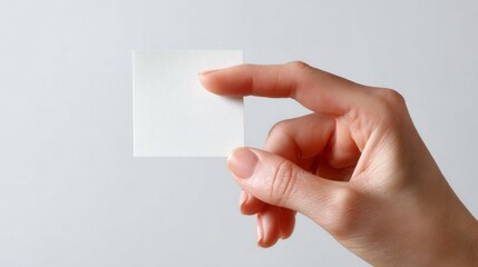 hand holding blank business card