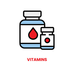 Vitamins icon, dental care, vector illustration, filled style, best used for web