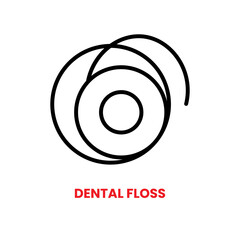 Dental Floss icon, dental care, vector illustration, filled style, best used for web