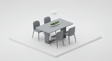 Gray minimalist dining set