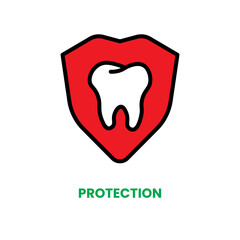 Protection icon, dental care, vector illustration, filled style, best used for web