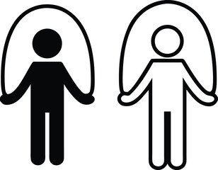 Jump Rope Icons. Sports vector illustration. Fitness. Aerobics
