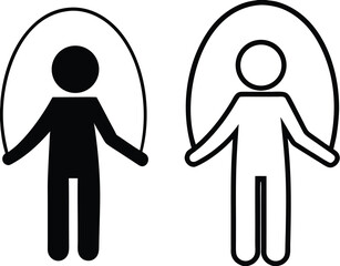 Jump Rope Icons. Sports vector illustration. Fitness. Aerobics
