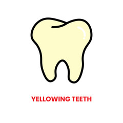 Yellowing Teeth icon, dental care, vector illustration, filled style, best used for web