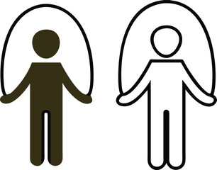 Jump Rope Icons. Sports vector illustration. Fitness. Aerobics
