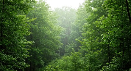 Green forest canopy view