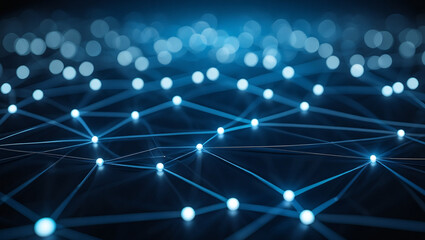 Red de Conexiones Digitales con Puntos de Luz

