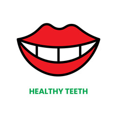 Healthy Teeth icon, dental care, vector illustration, filled style, best used for web