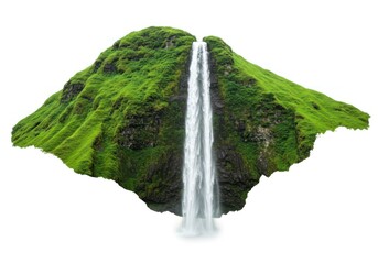 Green hill waterfall scenic landscape