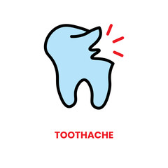 Toothache icon, dental care, vector illustration, filled style, best used for web
