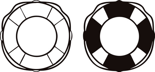 Lifebuoy icons. Maritime Water Safety. Vector illustration. Leisure and Tourism