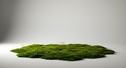Green moss patch isolated background