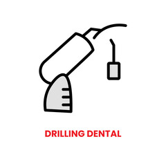 Drilling Dental icon, dental care, vector illustration, filled style, best used for web