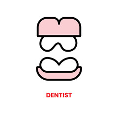 Dentist (Mouth Mold) icon, dental care, vector illustration, filled style, best used for web