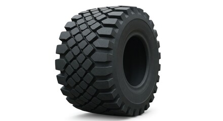Heavy duty tire isolated against white