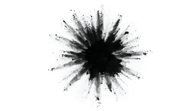 Radial abstract black and white dust pattern design