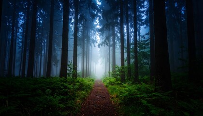 Obraz premium Misty forest path