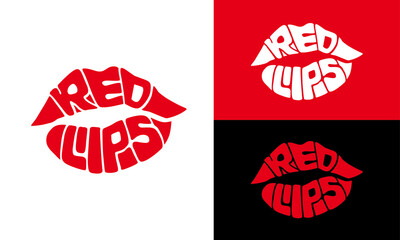 Red Lips Text Illustration