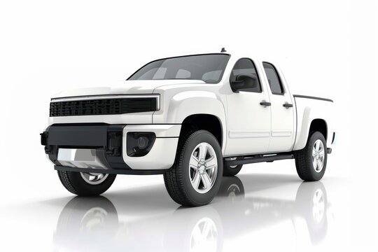 Sleek white modern pickup truck