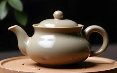 Craft handmade ceramic teapot kettle for tea ceremony. High quality