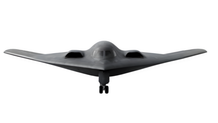B-2 Spirit Stealth Bomber Technical Blueprint Illustration on Transparent Background