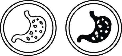 Labels Contains Probiotics. Black and White Vector Icons. Cat's Food Properties. Food Packaging Sticker