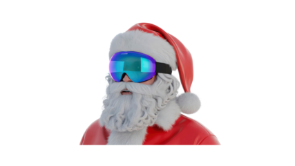 Cool Santa Claus Wearing Trendy Ski Goggles - Christmas Holiday Fun