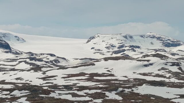Hardangerjokulen - Hardanger Glacier In Vestland, Norway. - aerial shot