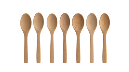 Eight Wooden Spoons in a Row, Kitchen Utensils, Cooking Tools