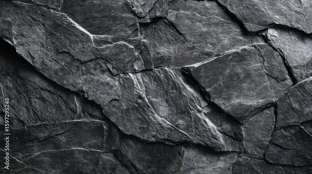 Poster this surface showcases a beautiful dark slate stone, featuring rough textures and natural patterns. 