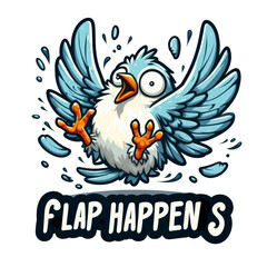 Because sometimes… flap just happens. Wear this for laughs when things go a little sideways. Great for bird lovers who embrace the chaos.