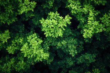 Emerald green foliage thrives in a lush landscape on a bright spring day, showcasing the vibrant hues of nature's renewal in a serene environment